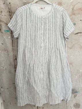 Faherty Gemina Dress in Black Sierra Stripe